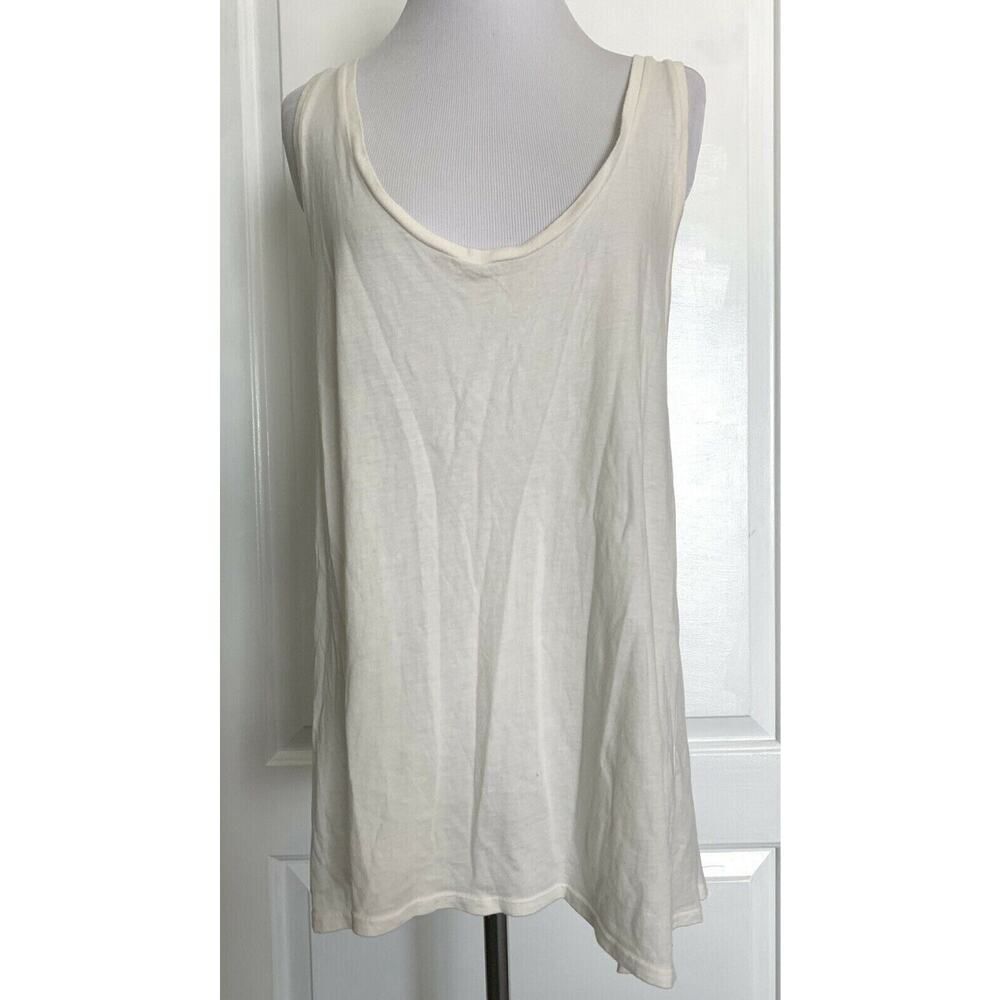 SOFT JOIE Ivory Scoop Neck Scoop Back Sleeveless Blouse Tank Top Slinky Summer L